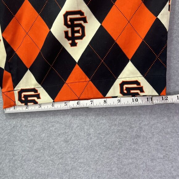 San Francisco SF Giants MLB Argyle Plaid Orange Black Golf Shorts Sz 42 - Picture 5 of 12